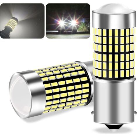 2PCS 1156 BA15S P21W Ampoule LED, Ampoule voiture blanche 144 LED, super lumineuse étanche Convient pour les feux de recul (1/5)