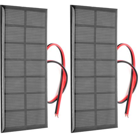 2 unités Mini Panneaux Solaires Époxy 3.5V 250mA, Cellules Polycristallines avec Fil 30cm pour Projets DIY (1/5)