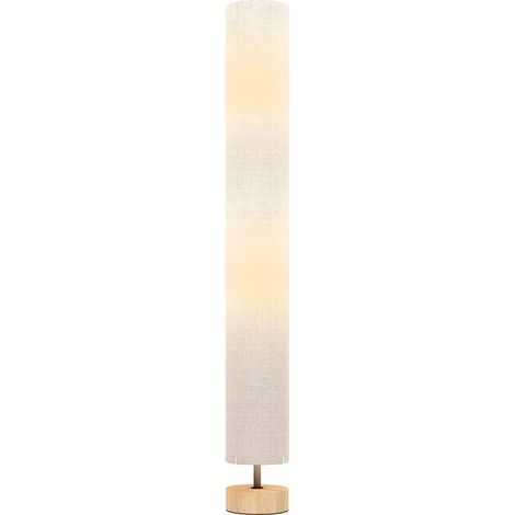 Lampadaire sur pied de salon avec abat-jour en lin, interrupteur à pied, 2 x douille E27, 120 cm, gris (1/5)