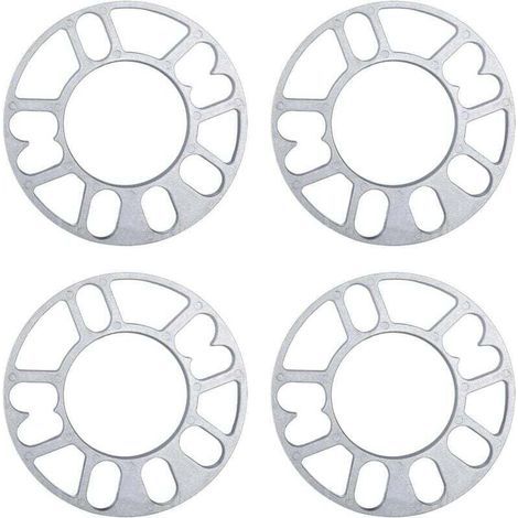 4 Pcs Entretoises De Roues En Alliage Aluminium, joints de moyeu de roue élargis modifiés, elargisseur de voie, 3mm d'épaisseur entretoises de roue universelles (1/5)
