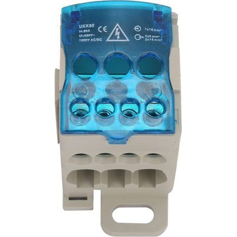 Boîte de Distribution en Bloc UKK-80A Boîte de Distribution de Bornier sur Rail Din. Connecteur de Fil électrique. Boîte de Jonction de Puissance Universelle (1/4)