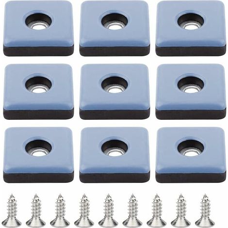 Kaelt - 24 Pieces Patins Meubles Téflon 25MM Pied De Chaise Avec Vis Patins En Téflon Ptfe Tampon Chaise Patin Glisseur Pied De Chaise À Visser Carrés Pour Bureau Chaise Sol En Bois Carrelage (1/5)