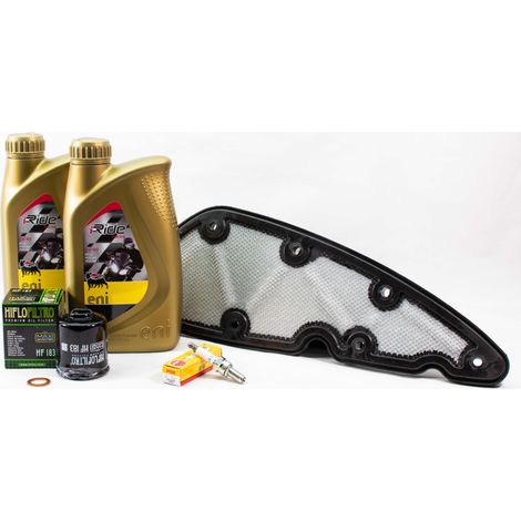 Kit Révision Filtres Bougies pour PIAGGIO MP3 350 HPE Sport ABS de 2018 à 2020 - ENI I-RIDE RACING 5w40 2L