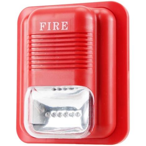 Alarme Incendie Son et lumière, Alarme Lumineuse Clignotante DC12V avec système de sécurité d'alerte de sirène stroboscopique à Trois Tons différents pour l'hôtel de Bureau à Domicile (1/5)