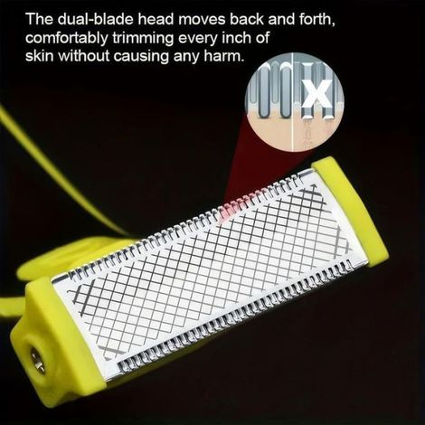 Tondeuse À Poils Pubiens - Rasoir Électrique Rechargeable USB - Pour Hommes Et Femmes - ABS - Noir Jaune - 1 Pièce (1/5)