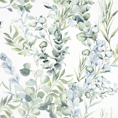 Arthouse Tranquil Green Floral Design Paste The Wall Textured Vinyl Wallpaper (1/4)