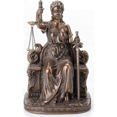 Statuette en polyrésine Justitia Thémis de couleur bronze (1/3)