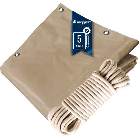 Pack Lona para Pérgola Beige oscuro 3x4 m + Cuerda Elástica Marfil 20m - Lona Pérgola TECPLAST LP506PR Garantía de 5 años (1/5)