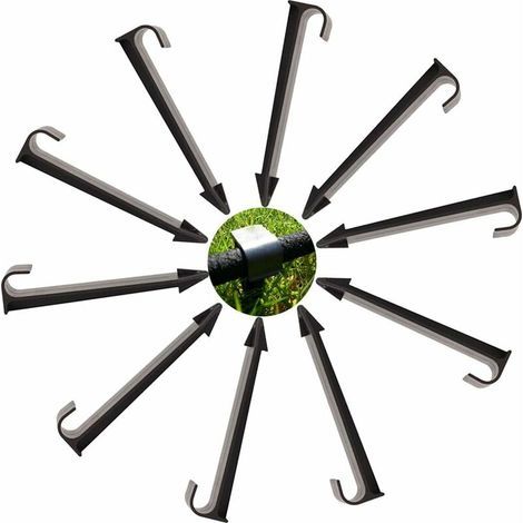 Ancre de Tuyau Piquet Ancrage Supports de Fixation au sol pour tuyau d'arrosage 50 Pièces,noir,11.5cm (1/5)
