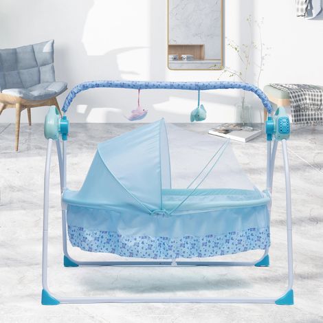 Tragbares elektrisches Babybett, eingebaute Lieder, mit Bluetooth-Funktion, einstellbare Geschwindigkeit und Timing, Multipurpose-Smart-Wiege