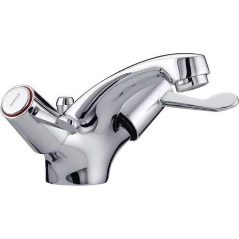 Bristan Value Lever Chrome Mono Basin Mixer Tap with Pop Up Waste and Ceramic Disc Valves - VAL2-BAS-C-CD