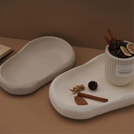 Moule ovale irrégulier pour palette, grand format, pour décoration intérieure, bibelots, plateau de rangement ou plaque de ciment - FFY (1/4)