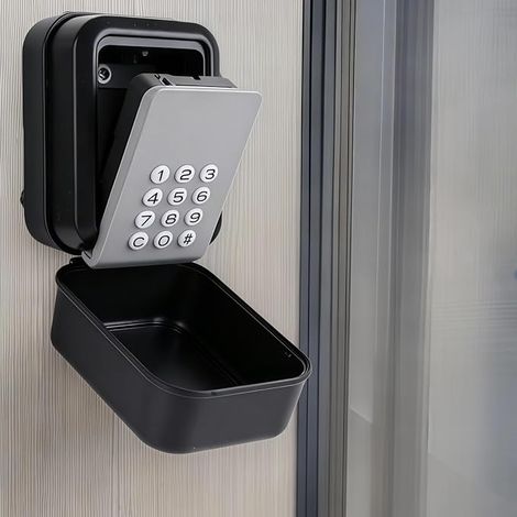 Coffre-Fort électronique Intelligent pour clés, boîte à clés Murale avec Serrure à 12 Chiffres, Bluetooth ou à Combinaison, Couvercle étanche pour Airbnb, Maison, Garage, école, Bureau