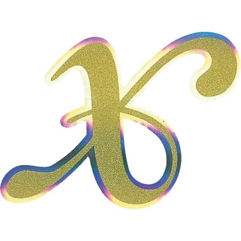 Adesivo Monogramma Lettera X, Oro Metallescente (1/2)