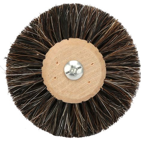 Ortviai Brosse de polissage en crin de cheval 80 mm pour meuleuse électrique – idéale pour bois, pierres précieuses et jade (1/5)