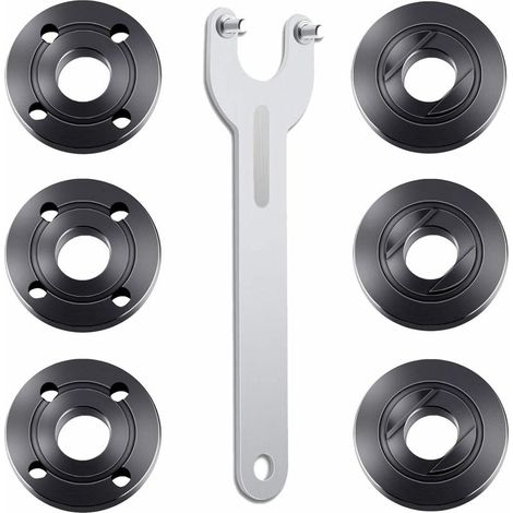 Plateau meuleuse angle 100, entretoise 5/8-11, clé + 3 jeux. Accessoires complets pour meulage, découpe et polissage, fixation sécurisée. (1/5)