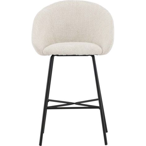 Velvet tabouret de bar blanc, noir (1/5)