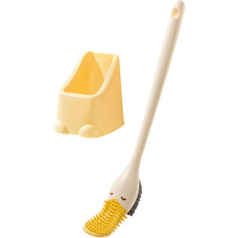 de toilette jaune à long manche et à poils souples fabriquée (1/5)