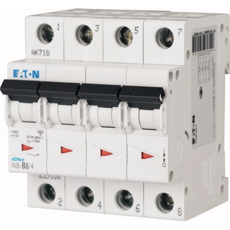 Disjoncteur Eaton Eaton Moeller 4P, 13A, montage rail DIN ( Prix pour 1 )