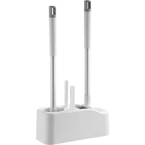 UlisemSet mit zwei Premium-Toilettenbürsten zur Wandmontage, Toilettenbürste aus Kunststoff mit langem Griff und poröser Basis, Toilettenbürste für Badezimmer, Badezimmerreinigung