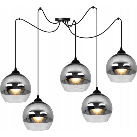 ELEGANTE LAMPADA A SOSPENSIONE A LED CROMATA A FORMA DI RAGNO (1/5)