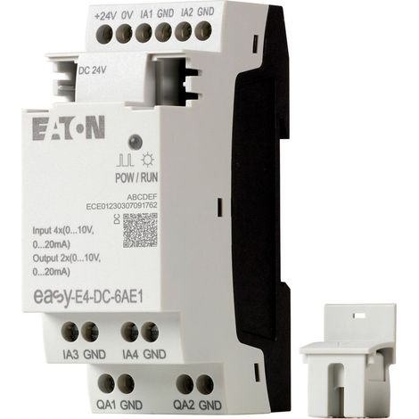 Eaton Expansión de E/S, Utilizable para easyE4, 24 V DC, Entradas Expansión (Número) analógico: 4, Borne de tornillo, 197223