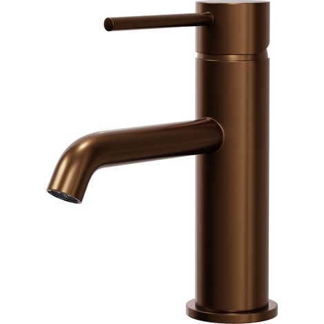 Colore Round Brushed Bronze Mono Basin Mixer Tap