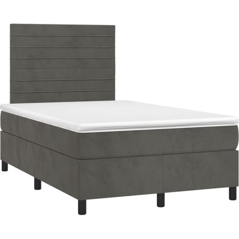 Maison Exclusive - Giroletto a Molle con Materasso Grigio Scuro 120x190 cm Velluto