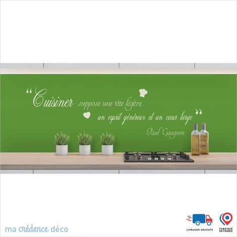 Crédence : CUISINER DEMANDE 2 - Couleur Vert jaune - Alu composite - 60 - 120 (1/3)