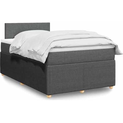 Boxspringbett mit Matratze Dunkelgrau 120x200 cm Stoff