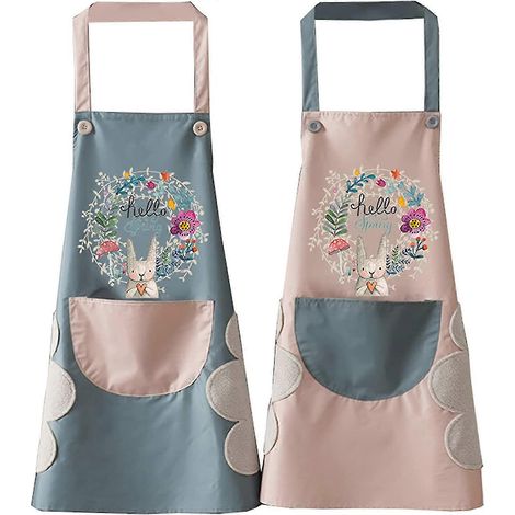 Tablier de cuisine 2 pièces pour femme, imperméable et ajustable (1/3)