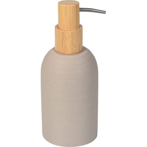 RIKO Distributeur de savon sur pied, beige/bambou (1/2)