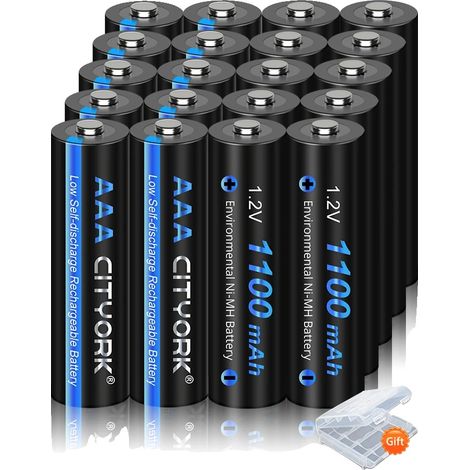 Batteries Rechargeables, Type NI-MH, Capacité 1100mAh, 20PCS AAA (1/2)