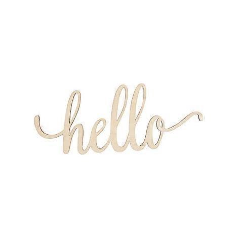 Decorative wooden wall sign "Hello" (unfinished) 30.5 x 12.7 x 0.4 cm (1/2)