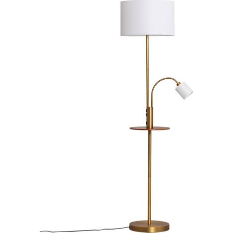 Lampadaire Tissu avec une connexion USB (Moderne) en Bronze Métal e. a. pour Salon & Salle à manger (1 lampe,à E27), Sur Pied Lampe a de Sol (1/5)