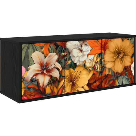 Maison Exclusive - Mobile TV da Parete GENNEP 102 x 33 x 40 cm Rovere Nero (1/5)