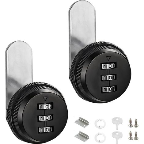 2Pcs Serrure Code Boite Aux Lettres 20mm Barillet Boite Aux Lettres Code Verrouillage, 3 Code à Chiffres Combinaison Serrure(5-13mm) (1/5)