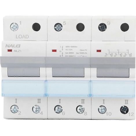 400-VAC-Doppelstrom-Umschalter, manuelle Umschaltung, 35-mm-DIN-Schienenmontage, einseitiger Verriegelungs-Leistungsschalter, 3
