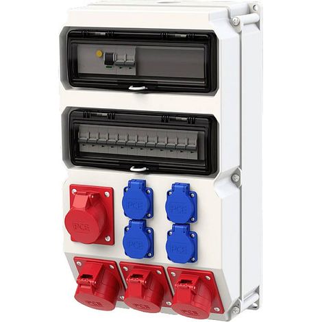 Répartiteur de courant CEE PCE 9028226 Distributeur en plastique mercen2 32 A. IP54 Y02904