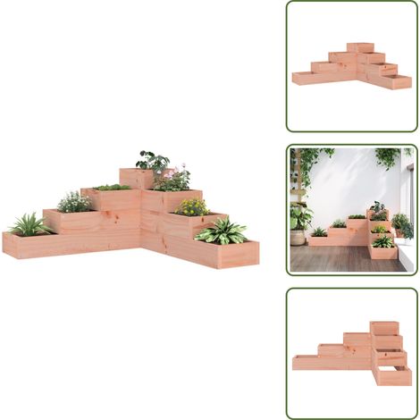 The Living Store Jardinière 4 niveaux 80,5x79x36 cm bois de douglas massif - Pot de fleurs (1/5)