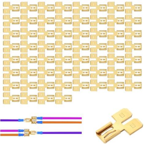 Lot de 60 connecteurs mâles isolés à double prise et connecteurs femelles à insertion rapide, répartiteur à 2 voies pour connecteur automobile à deux bornes, lame de 1/4\ (1/5)