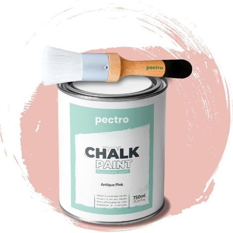 Vernice a gesso - PECTRO - ROSA ANTICO - 750ml - Pennello in legno incluso - Finitura opaca