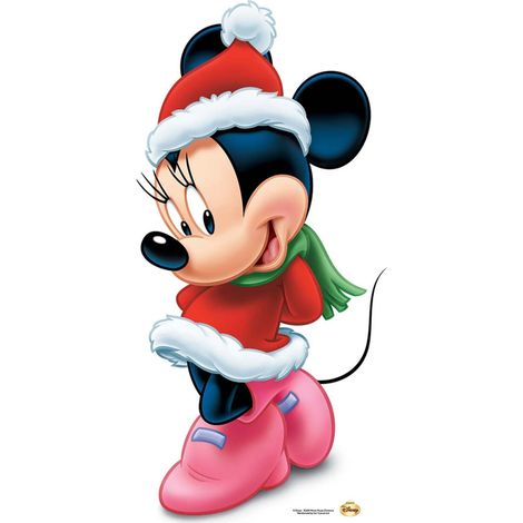 Figurine en carton Minnie Mouse en tenue de Noêl - Haut 85 cm (1/5)