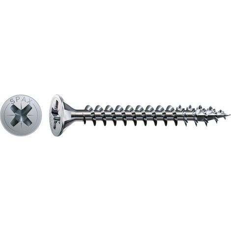 Vis cruciforme à tête fraisée filetage total Z2 acier inoxydable (360 pcs) - SPAX - 4 x 25 mm