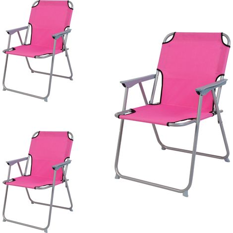 3 Stück Garten / Campingstuhl Oxfort Pink-MPO2600PI-3