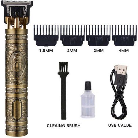 épilation Tondeuse à cheveux professionnelle sans fil pour hommes, kit de toilettage, deco pack Tête de Bouddha en bronze (1/5)