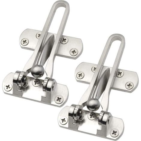 Cerraduras de seguridad para puertas del hogar - Paquete de 2 cerraduras giratorias reforzadas para la seguridad infantil - Aluminio macizo engrosado - Plateado (1/5)