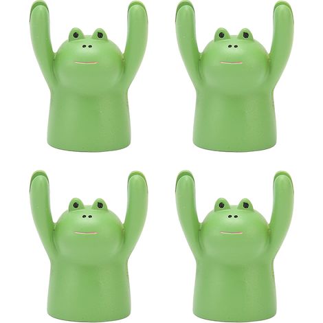 Porte-cartes de bureau 4 pièces en résine forme animaux mignons, pince à photos décorative grenouille pour école bureau (1/5)