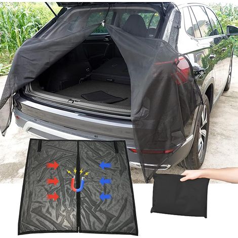 Couverture de Porte D'Aile Grande Taille Grande Taille,Moustiquaire pour Porte Arrière De Camionnette,Moustiquaire Magnétique en Maille Noire,pour Camping-Car,Caravane,Van et Camping(170 140cm) (1/5)