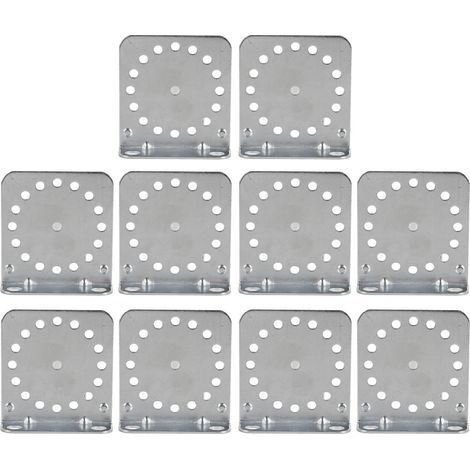 10 Supports d'angle galvanisés, équerres de fixation pour clôture électrique sur tige ronde. Lot de 10 pièces. (1/5)